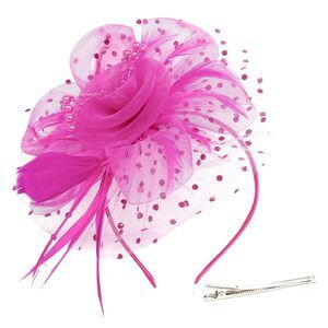 8461 Fascinators Hats For Women Tea Party Fushia Kentuckye Derbye Headbands